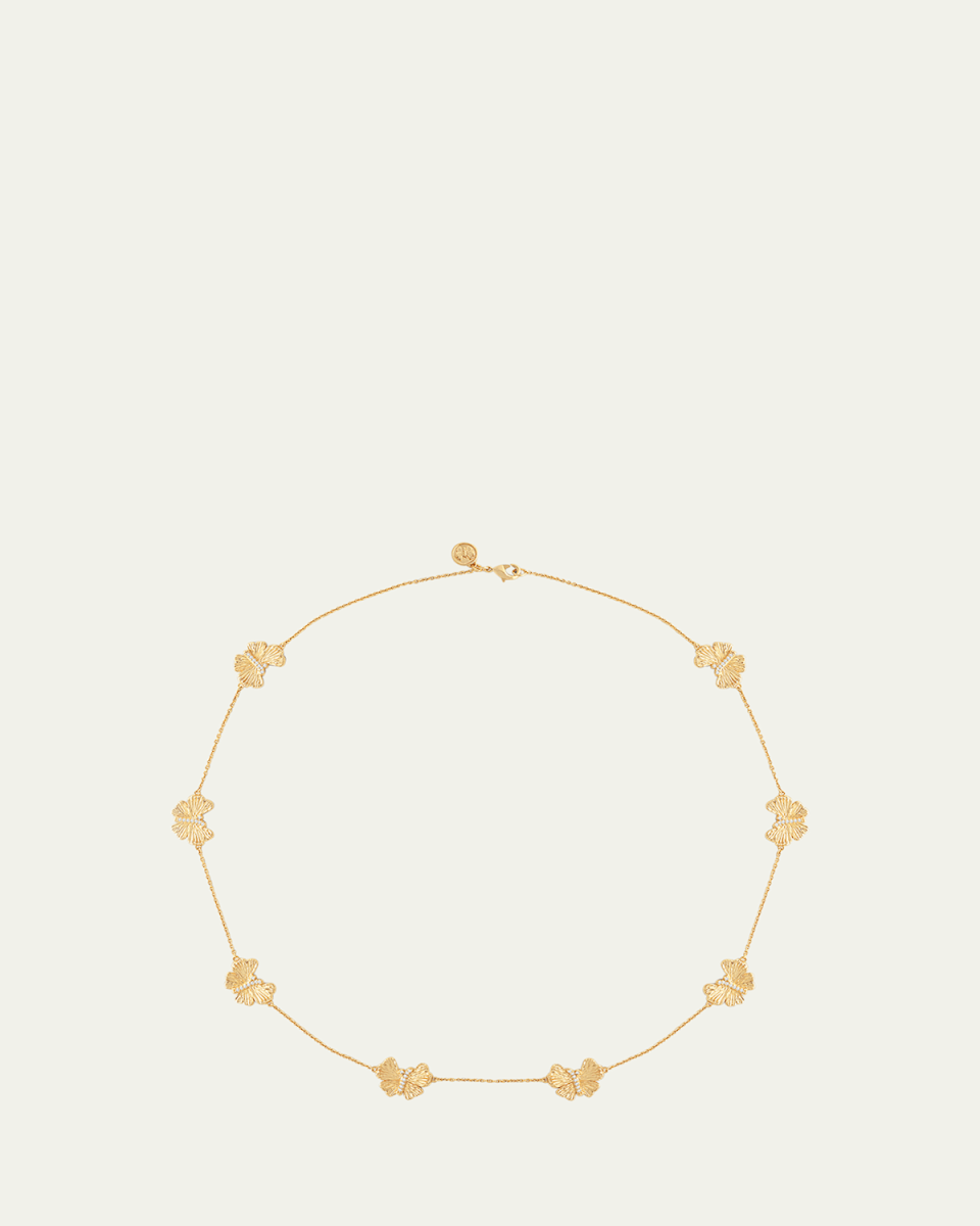 Butterfly Gold Station Necklace